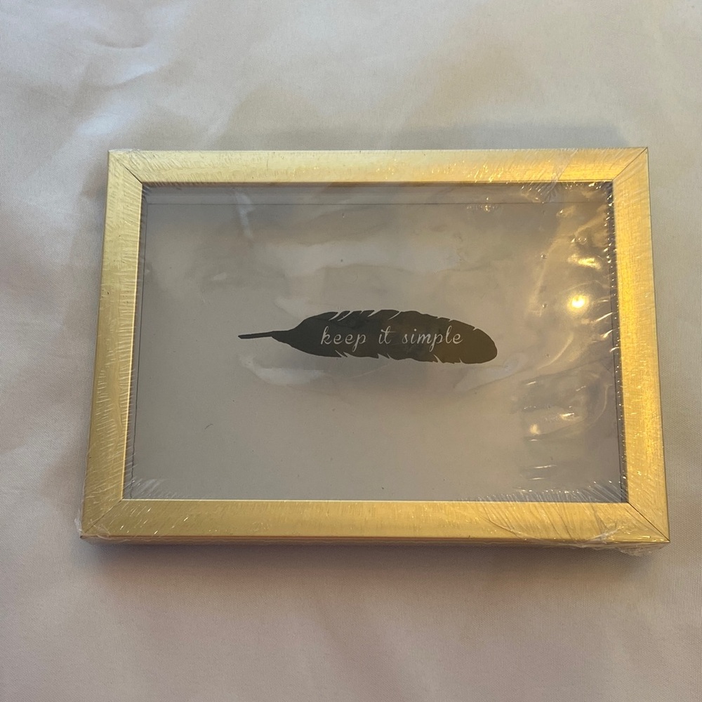Gold Framed 'Keep It Simple' Wall Art